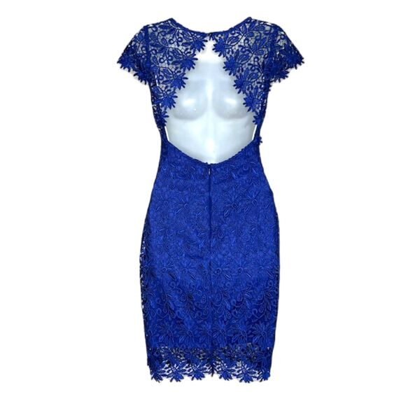 RUBBER DUCKY LULU'S SEXY "SUITE LIFE" ROYAL BLUE LACE BACKLESS DRESS SIZE MEDIUM - Picture 11 of 14
